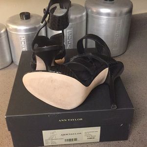 Leather python embossed AT sandals unworn